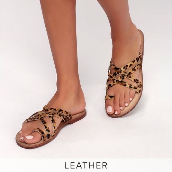 Zooche Leopard Print Pony Fur Slide Sandals 8.5 - Picture 7 of 8